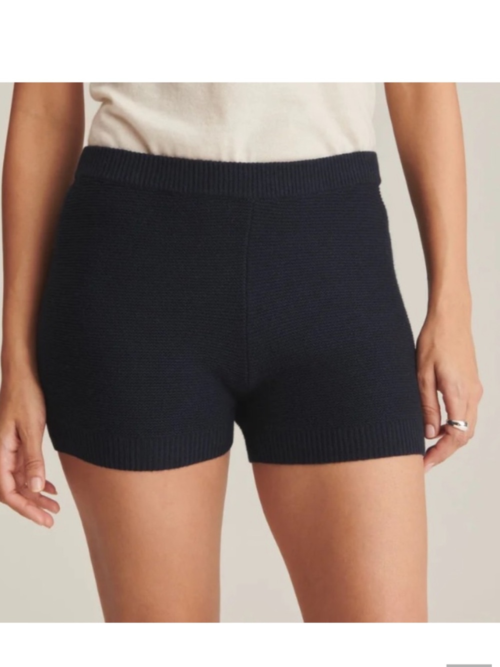 NWT NAADAM Textured Cashmere Blend Shorts in Black Size Small